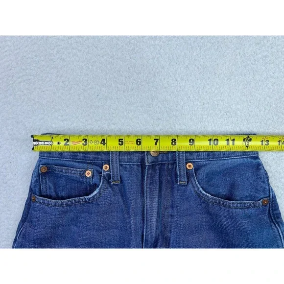 Madewell Baggy Straight Jeans Womens 24 Blue Medium Wash High Rise Relaxed Denim - Picture 12 of 16